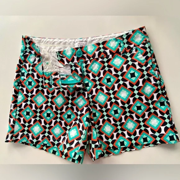 Crown & Ivy, Cotton-Blend Chino Shorts, Multicolored Chino Shorts Sz 2 - Picture 4 of 8